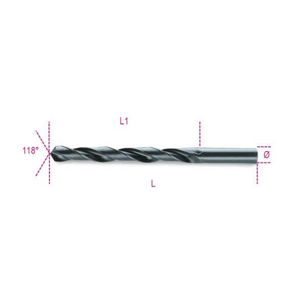 Beta Tools Twist Drill, Cylindrical, 3.2mm 4100066